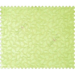 Olive lime green Self design small embossed continuous leaf on stripe textured base fabric main curtain